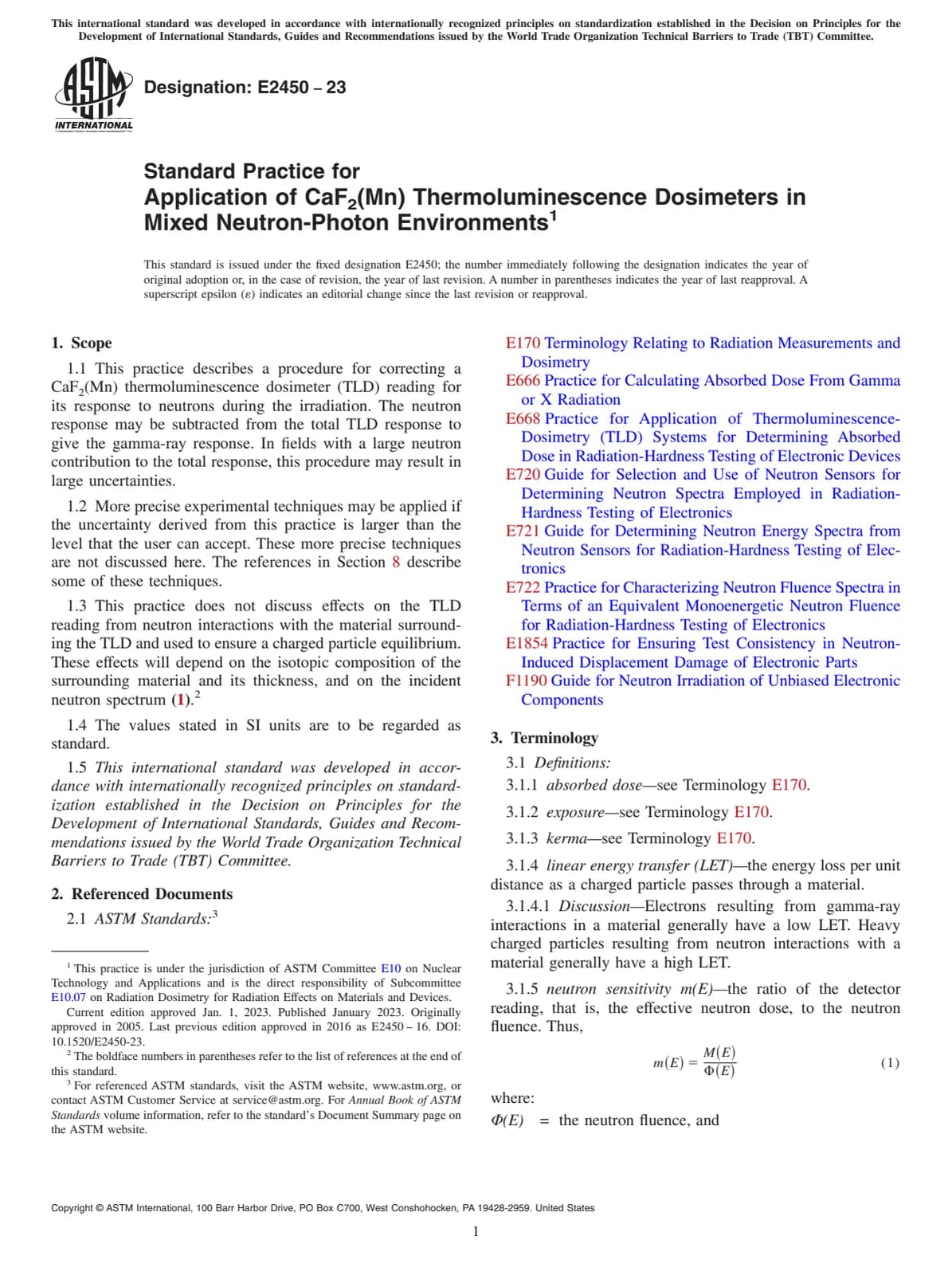 Первая страница стандарта ASTM E2450-23