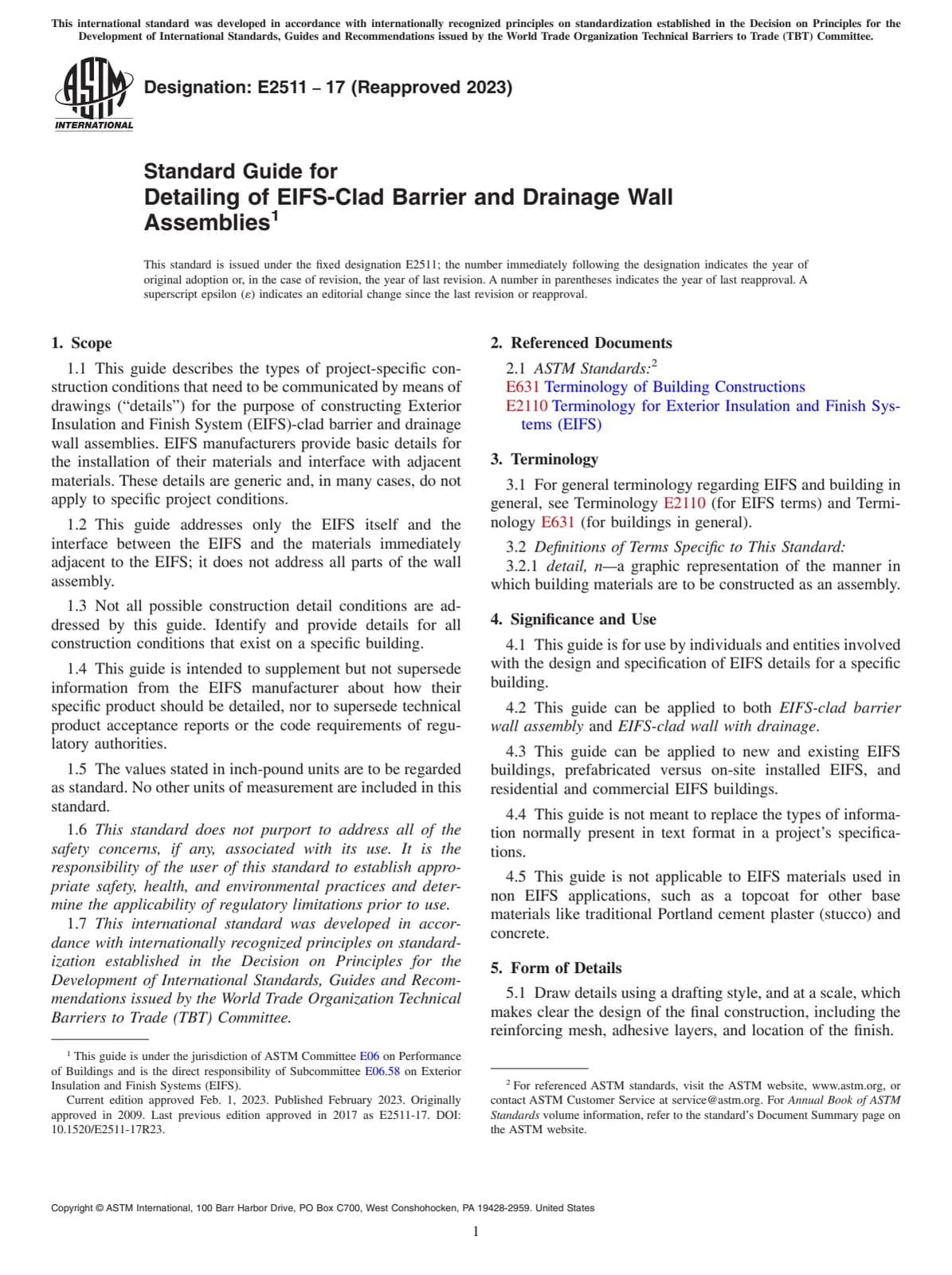 Первая страница стандарта ASTM E2511-17(2023)