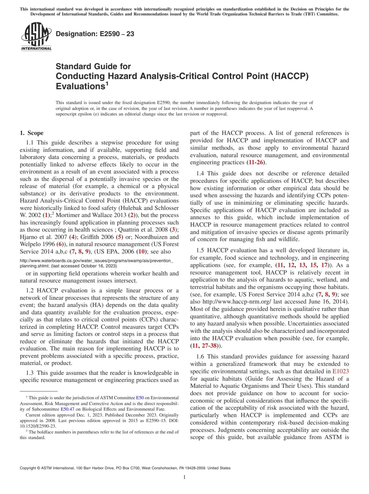 Первая страница стандарта ASTM E2590-23