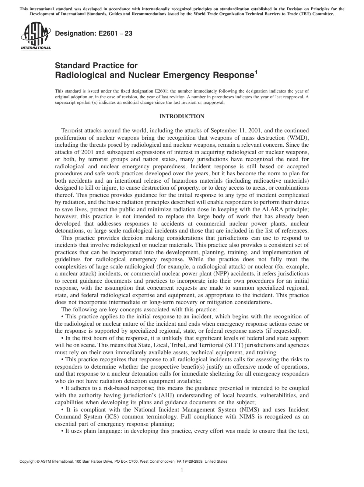 Первая страница стандарта ASTM E2601-23