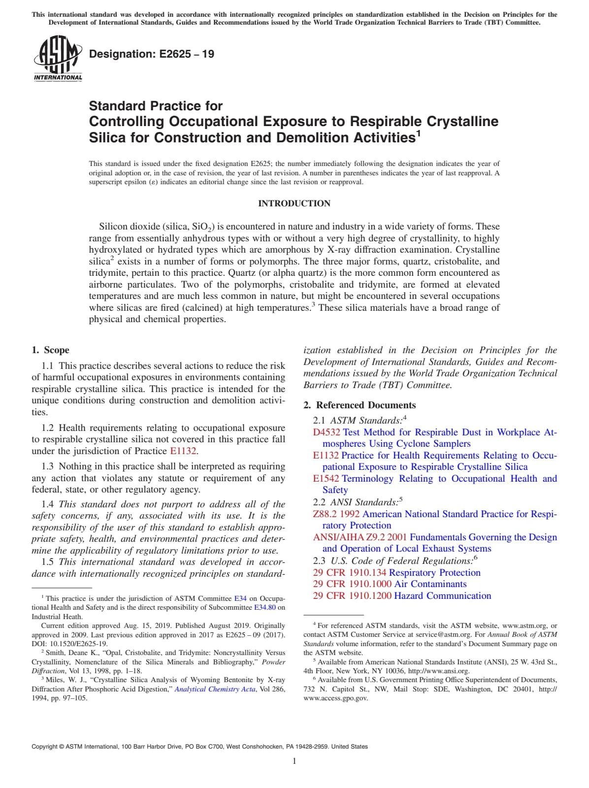 Первая страница стандарта ASTM E2625-19
