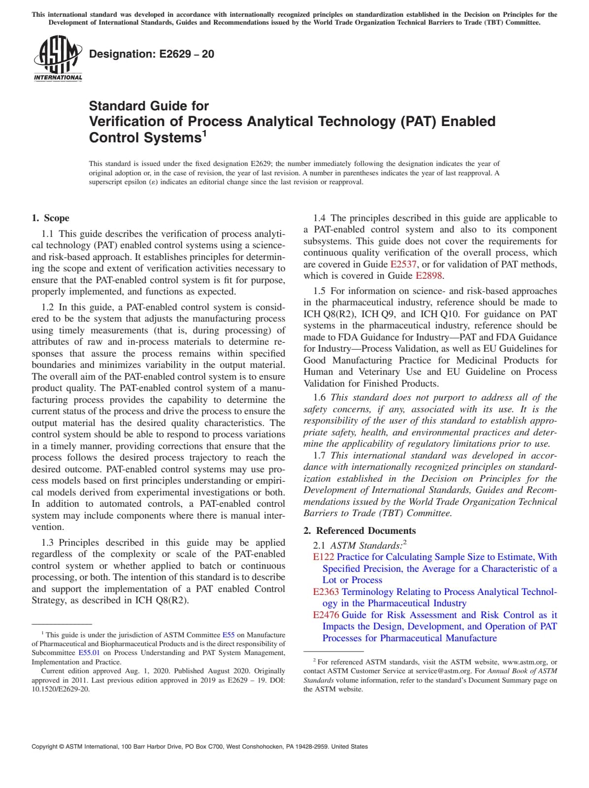 Первая страница стандарта ASTM E2629-20