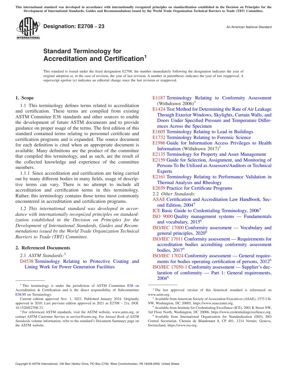 Первая страница стандарта ASTM E2708-23