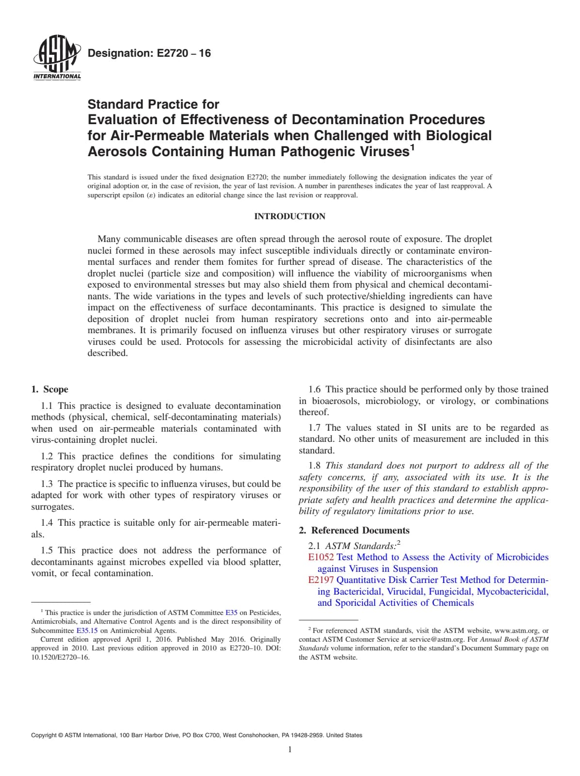 Первая страница стандарта ASTM E2720-16