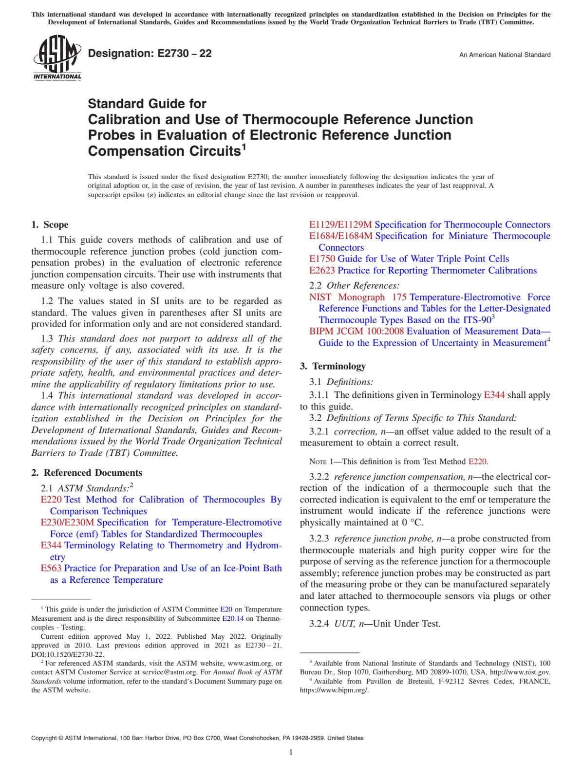 Первая страница стандарта ASTM E2730-22