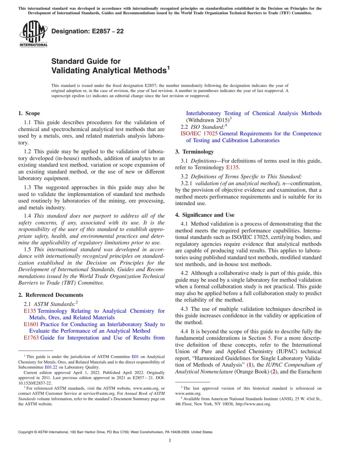 Первая страница стандарта ASTM E2857-22
