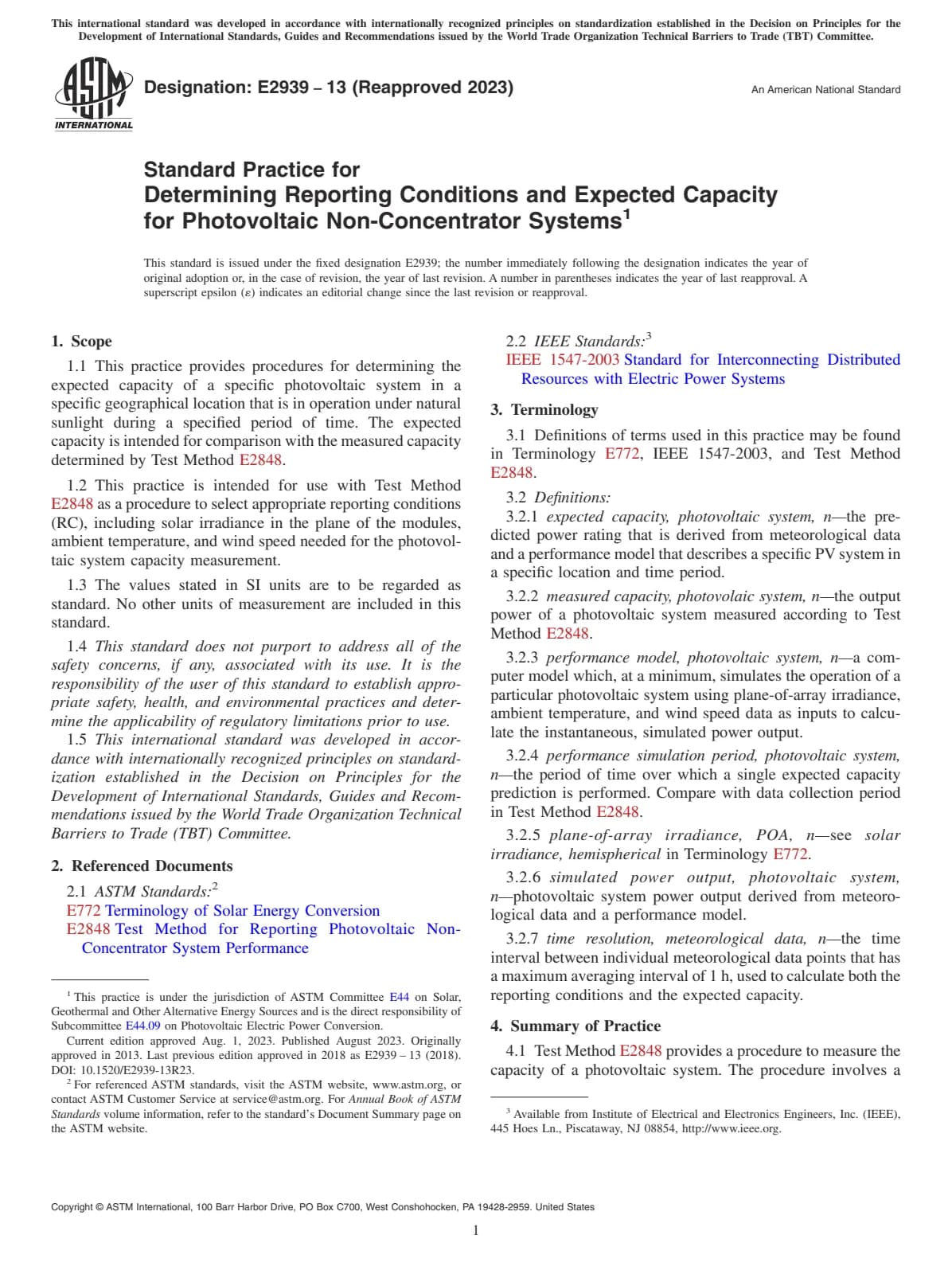 Первая страница стандарта ASTM E2939-13(2023)