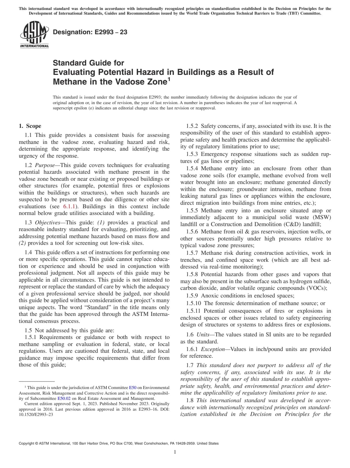 Первая страница стандарта ASTM E2993-23