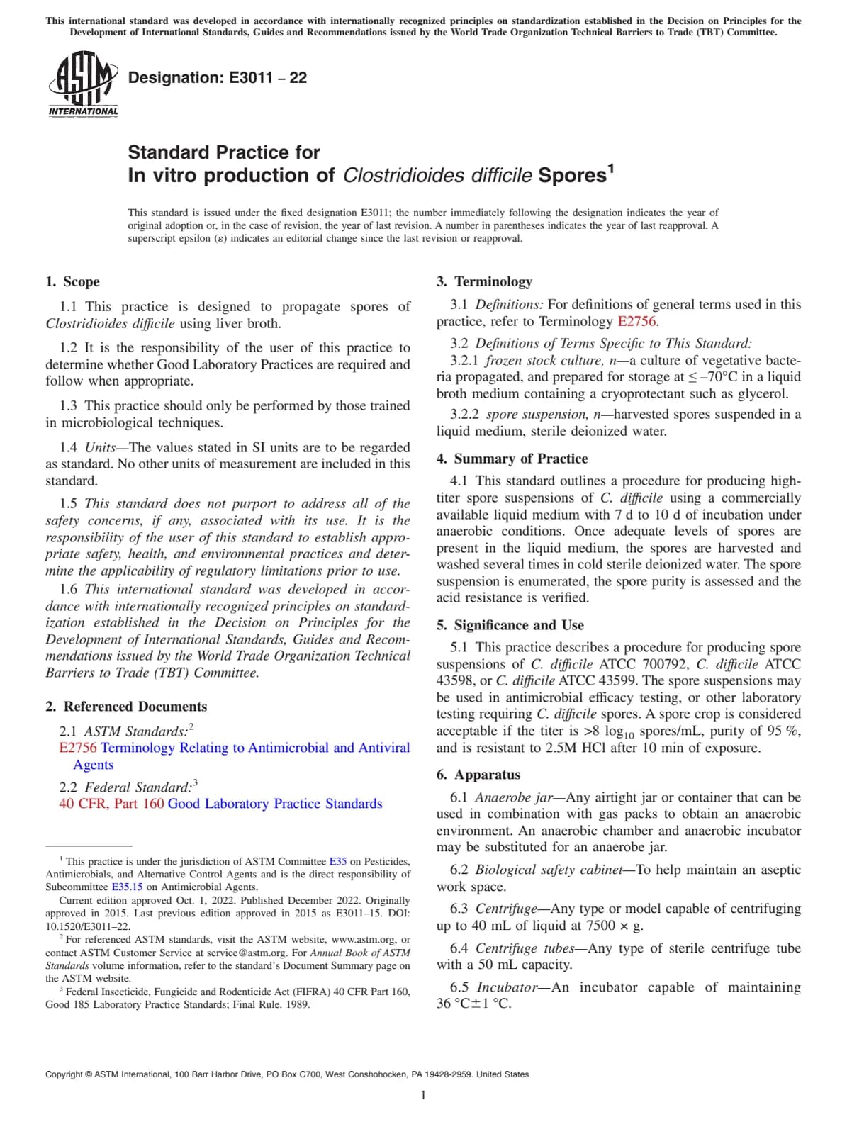 Первая страница стандарта ASTM E3011-22