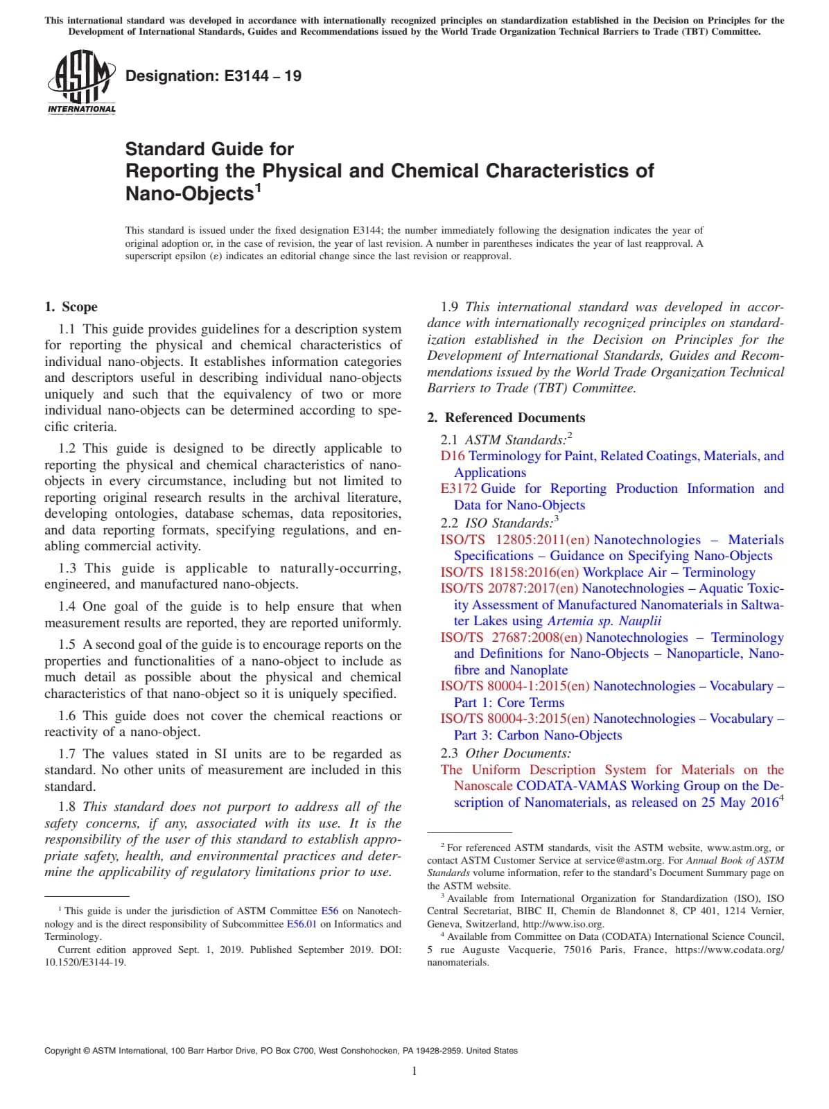 Первая страница стандарта ASTM E3144-19