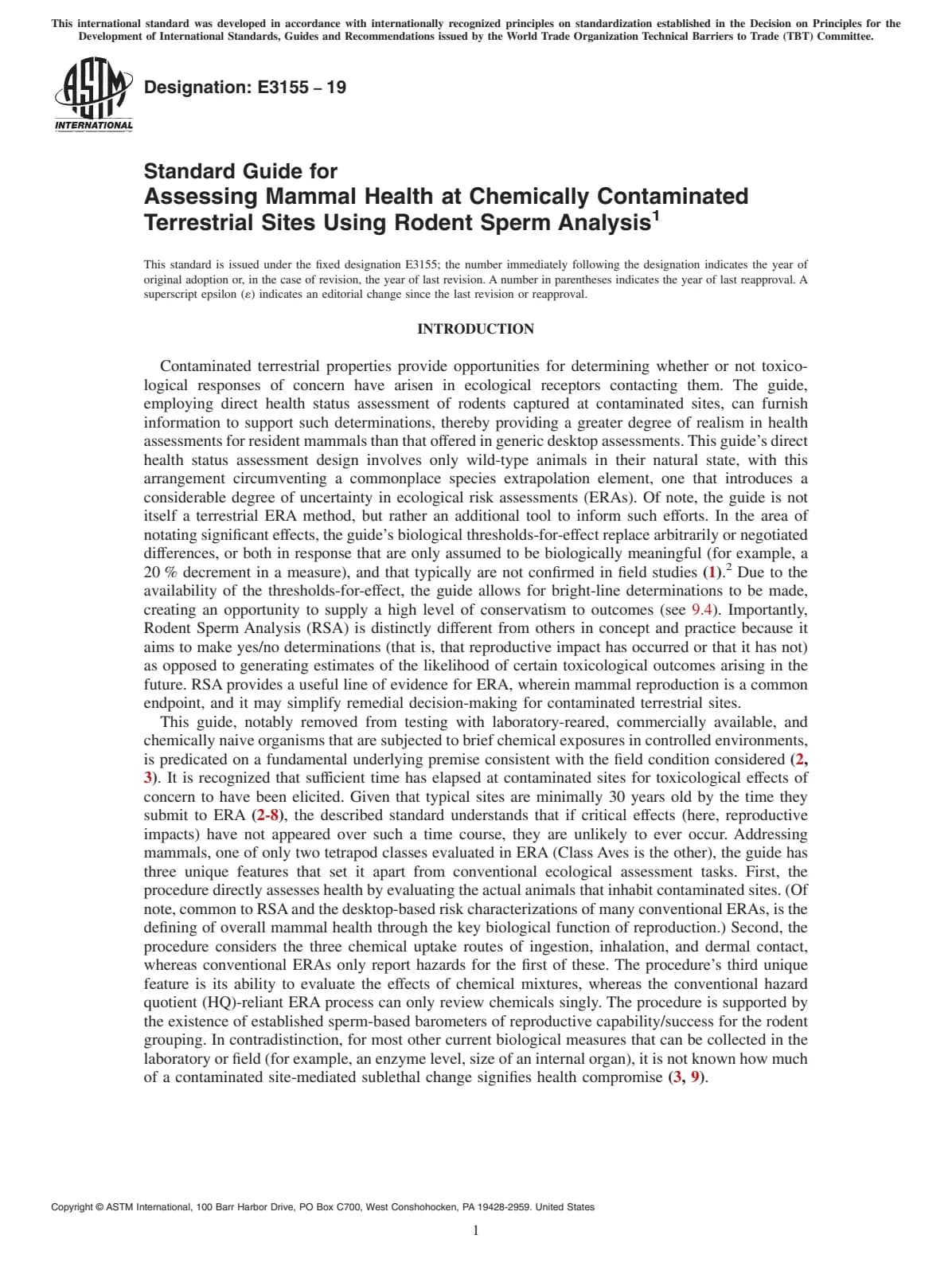 Первая страница стандарта ASTM E3155-19