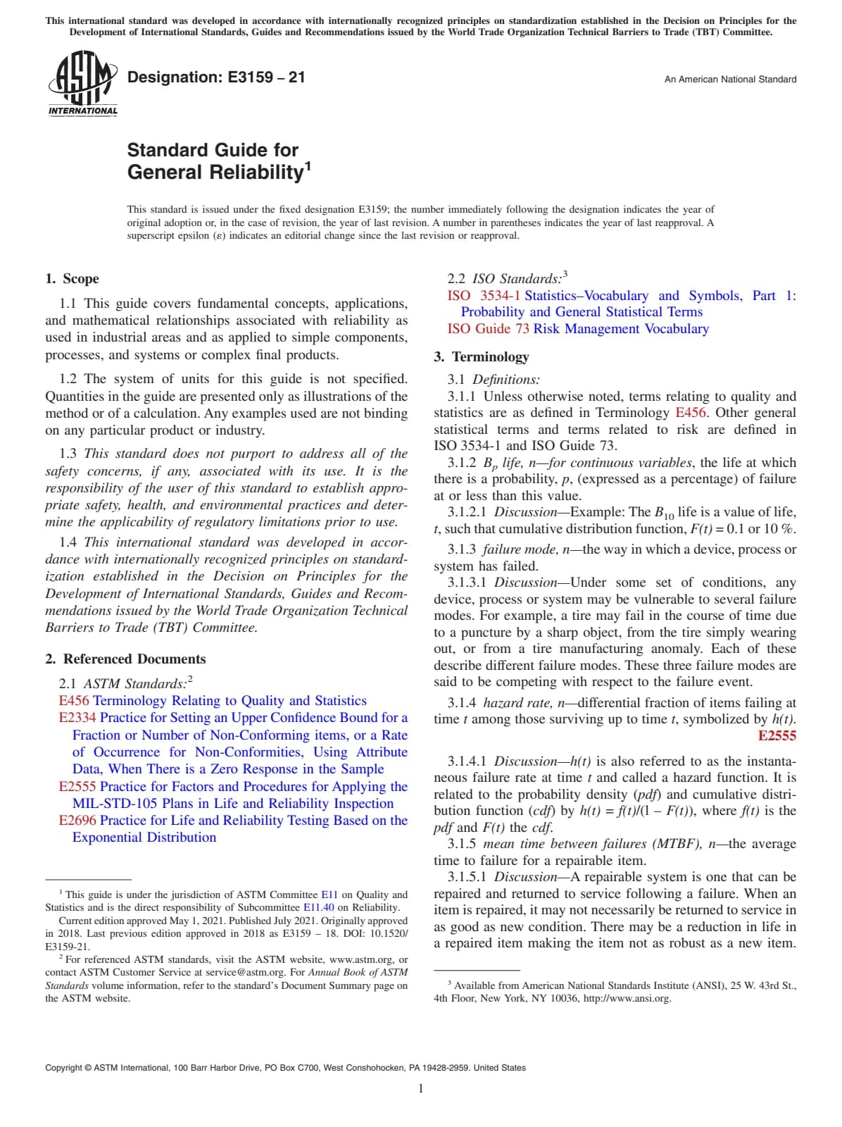 Первая страница стандарта ASTM E3159-21