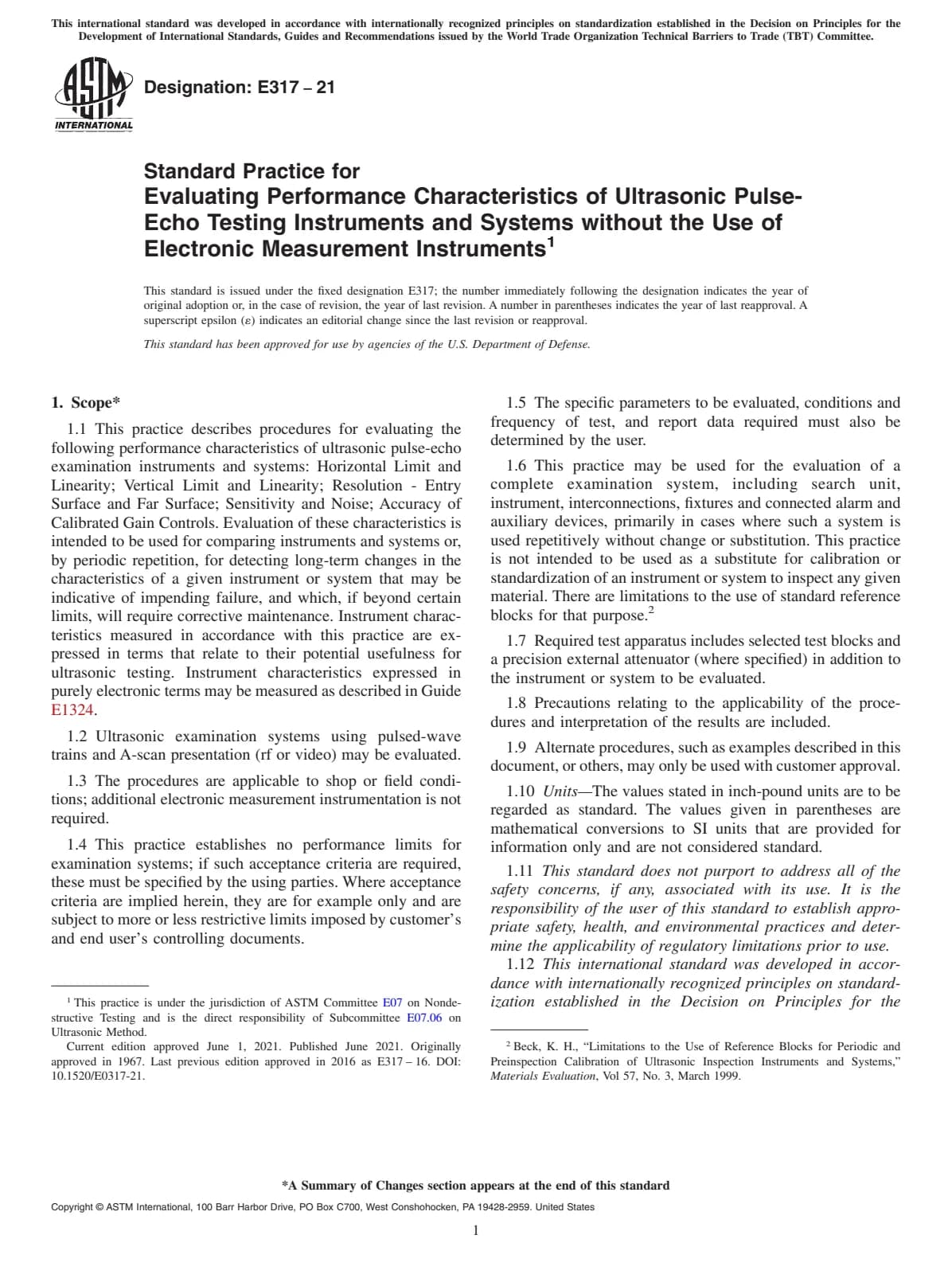 Первая страница стандарта ASTM E317-21