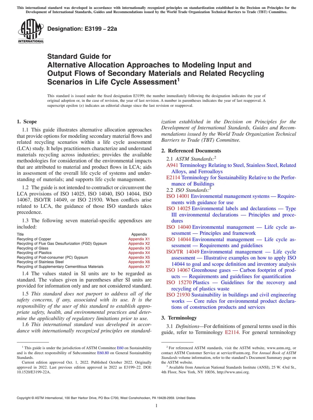 Первая страница стандарта ASTM E3199-22a