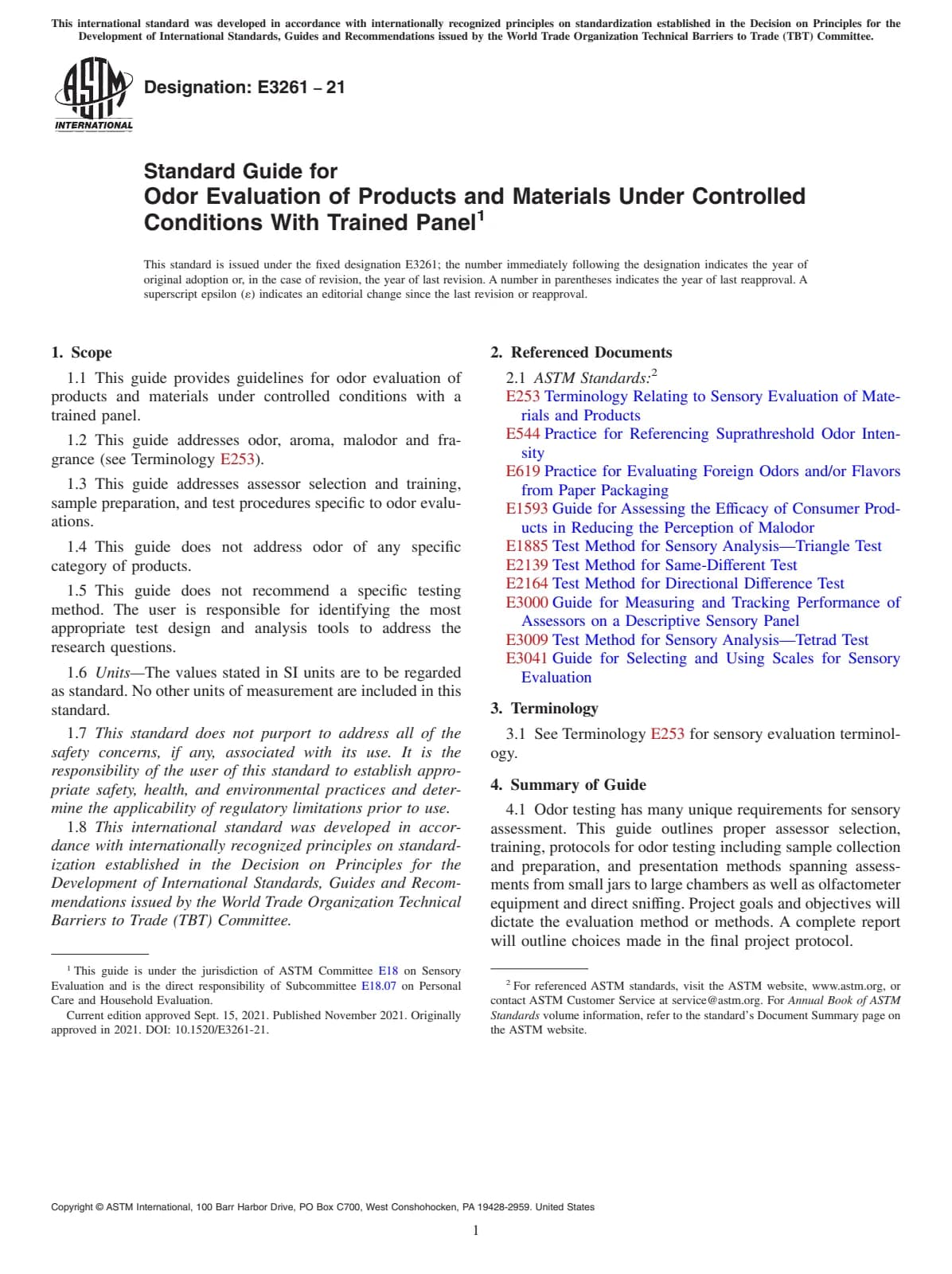 Первая страница стандарта ASTM E3261-21
