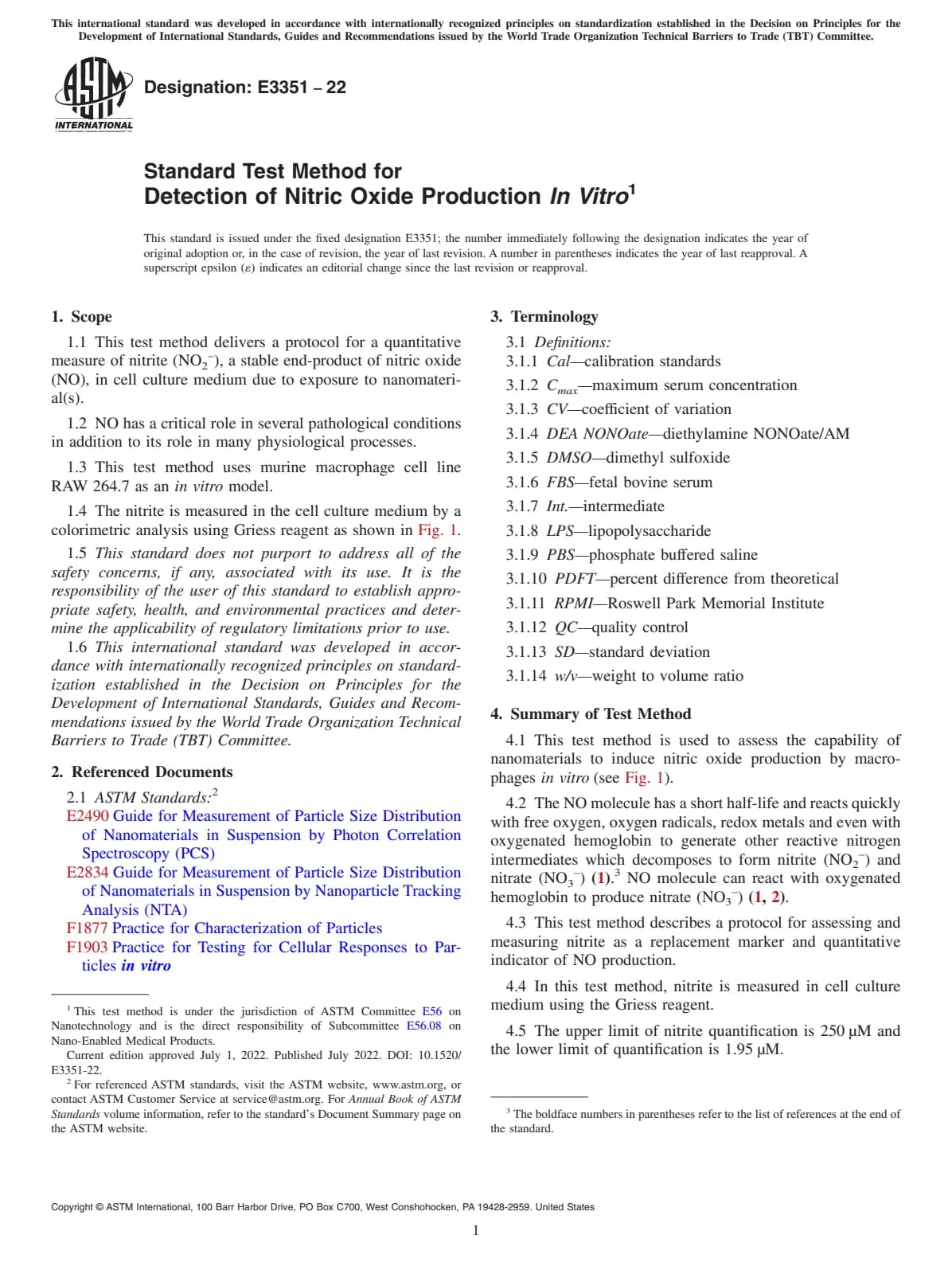 Первая страница стандарта ASTM E3351-22