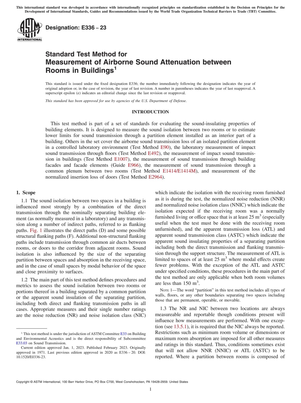Первая страница стандарта ASTM E336-23