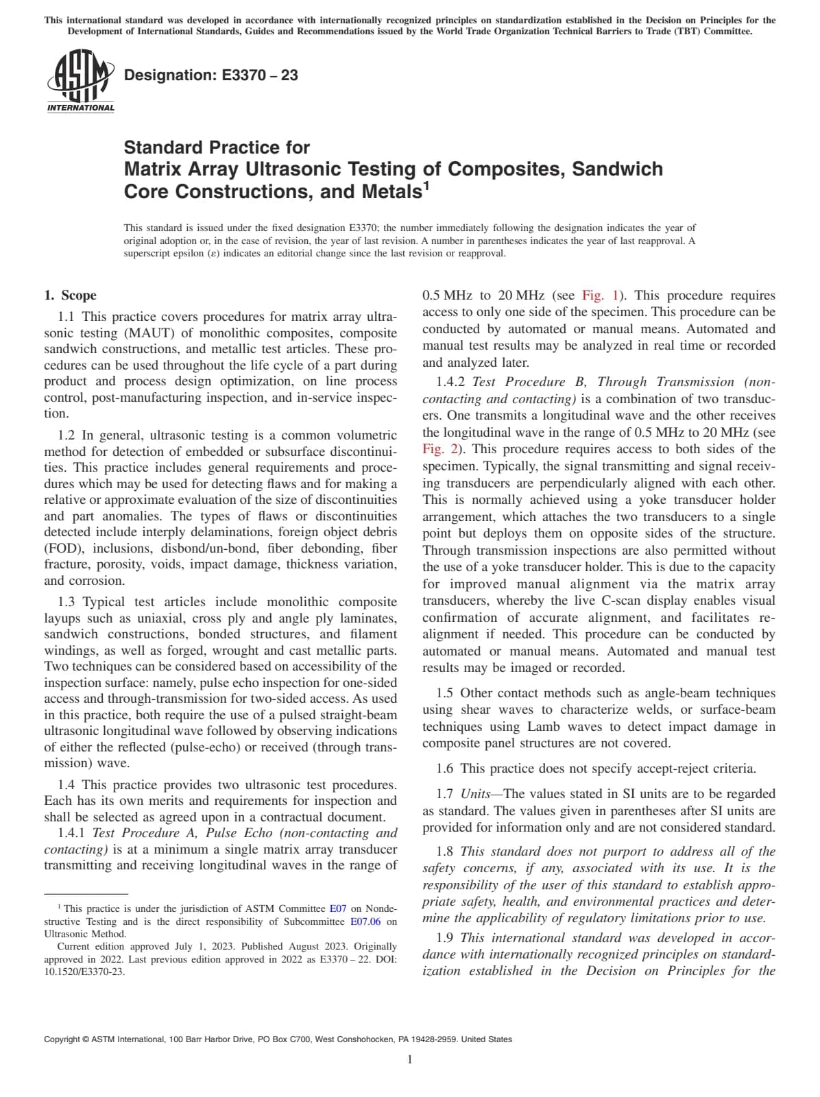 Первая страница стандарта ASTM E3370-23
