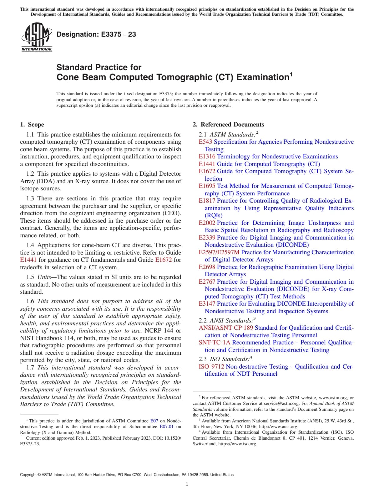 Первая страница стандарта ASTM E3375-23