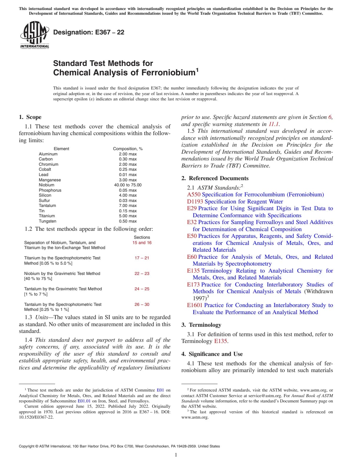 Первая страница стандарта ASTM E367-22