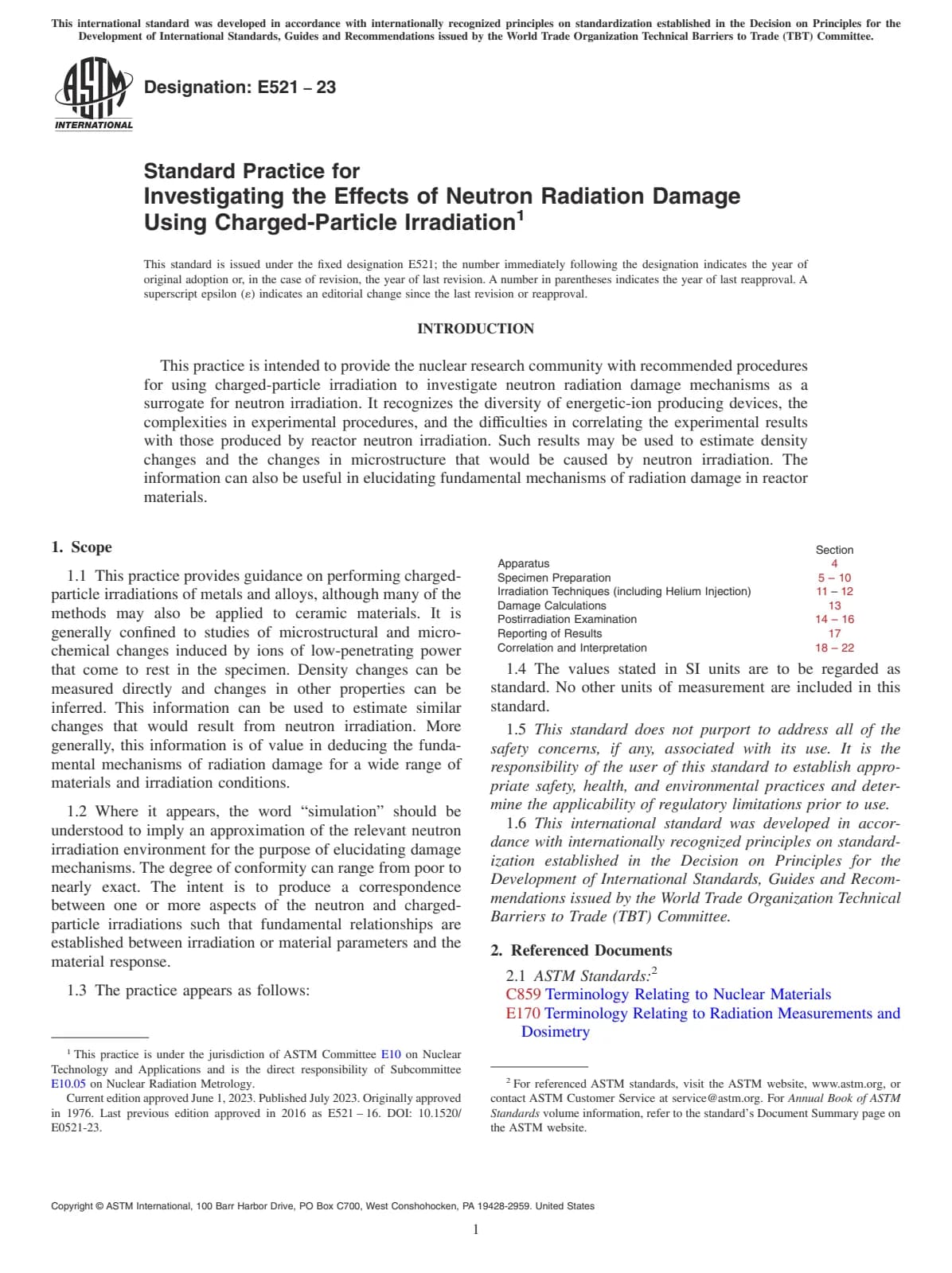 Первая страница стандарта ASTM E521-23