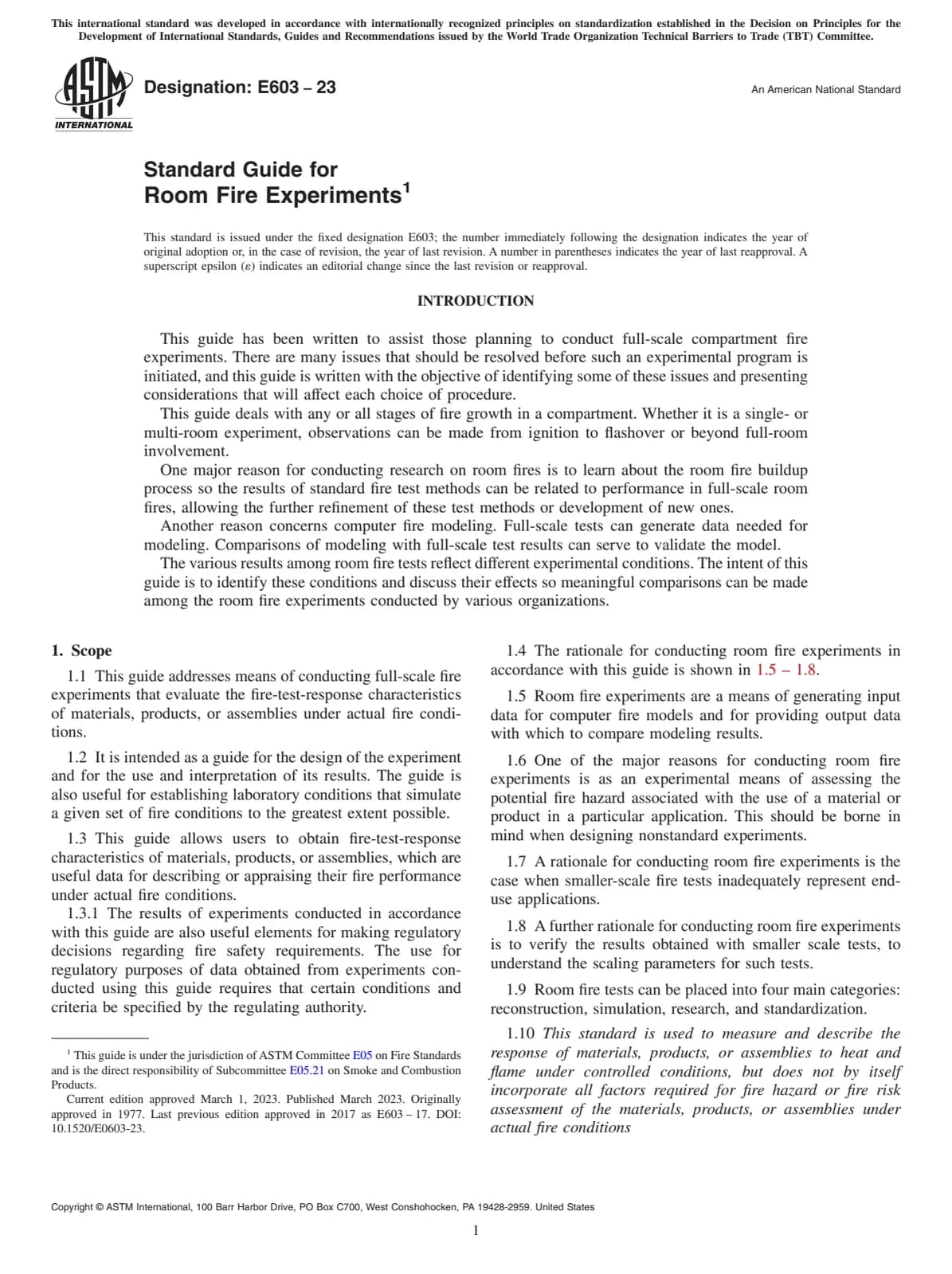Первая страница стандарта ASTM E603-23