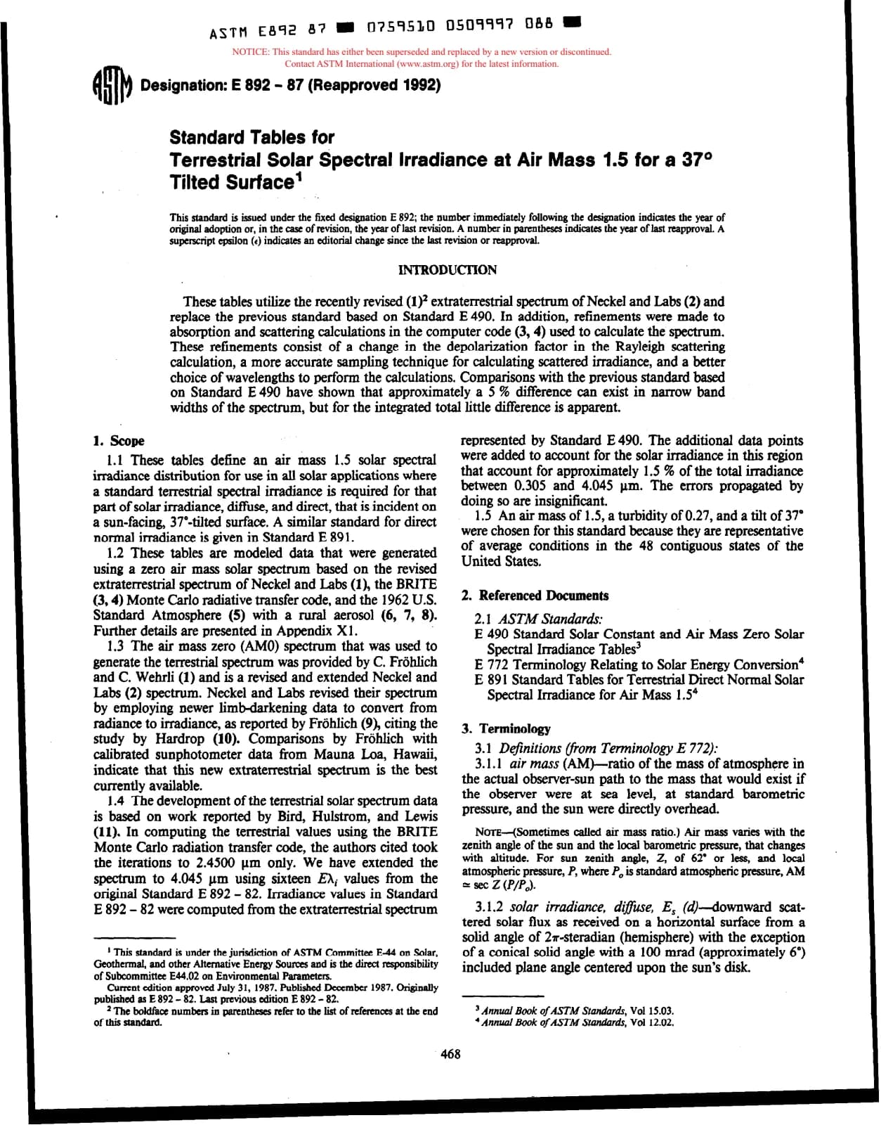 Первая страница стандарта ASTM E892-87(1992)
