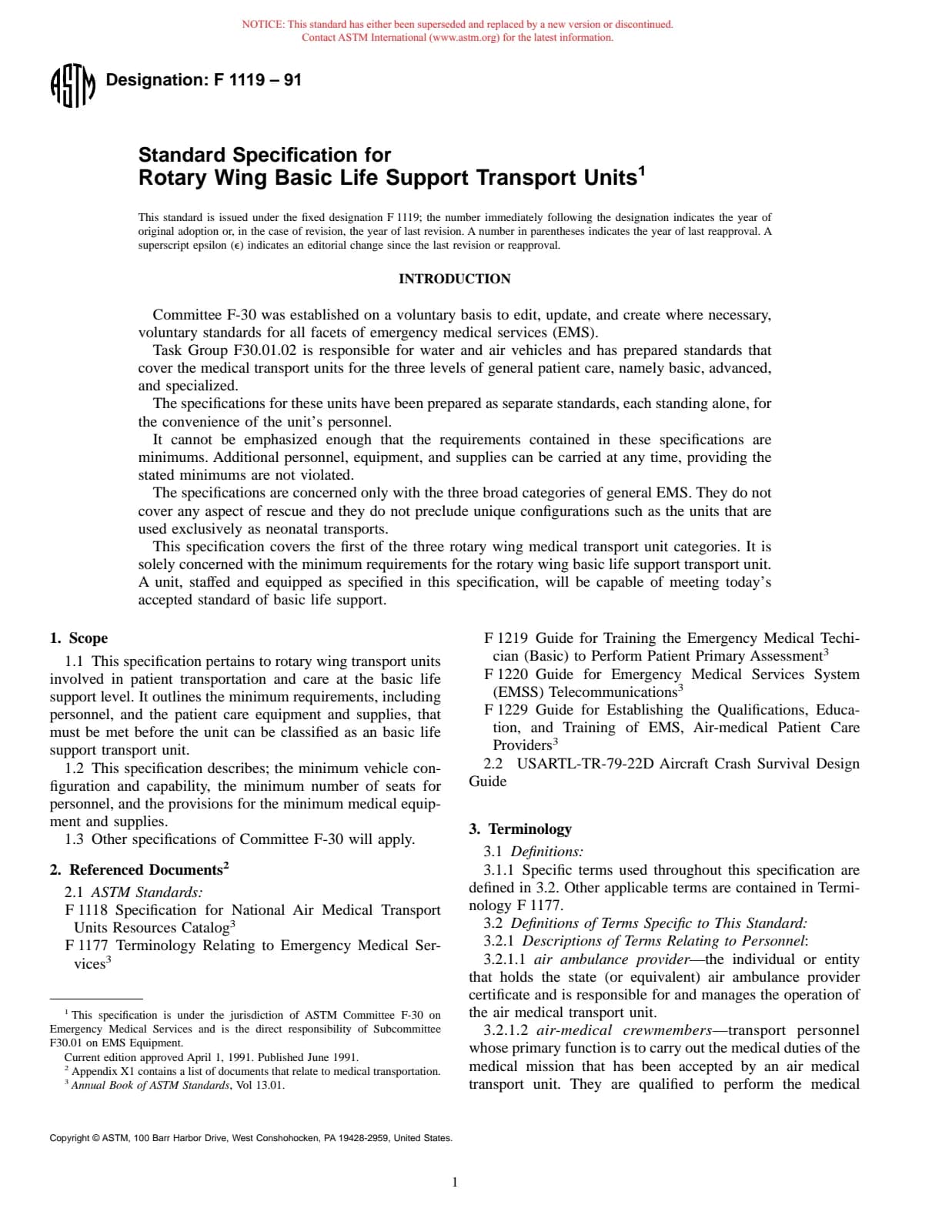 Первая страница стандарта ASTM F1119-91