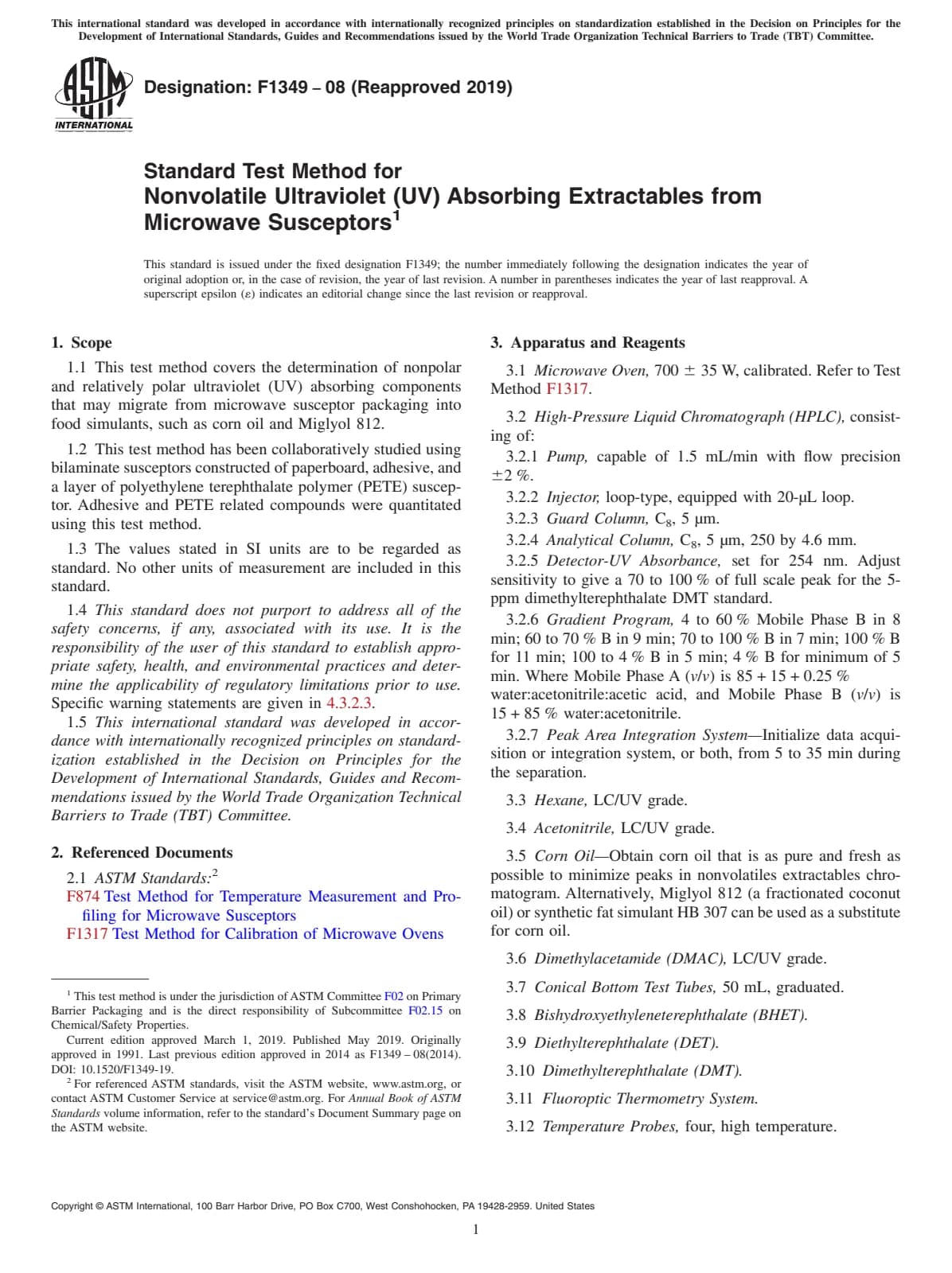 Первая страница стандарта ASTM F1349-08(2019)