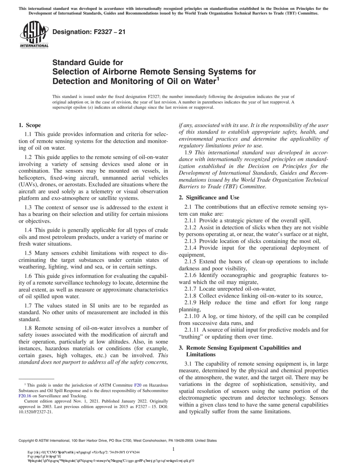 Первая страница стандарта ASTM F2327-21