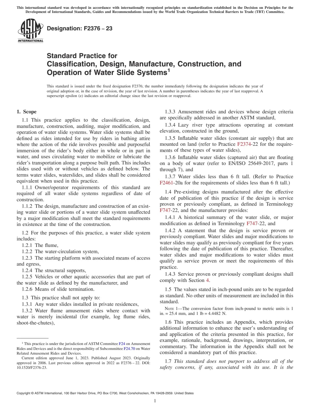 Первая страница стандарта ASTM F2376-23