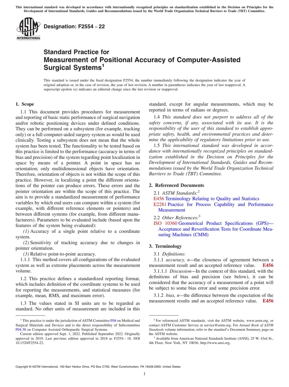 Первая страница стандарта ASTM F2554-22