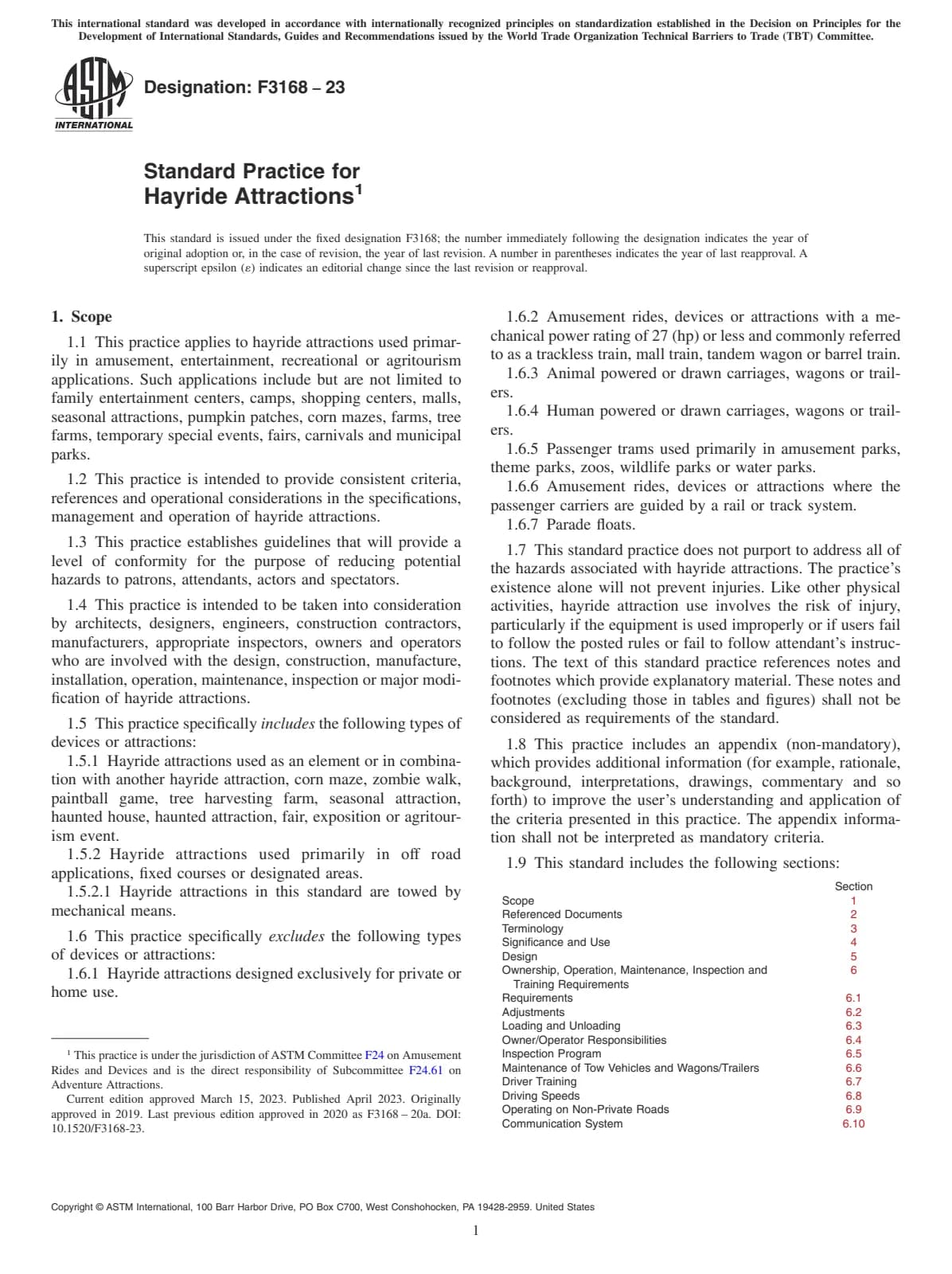 Первая страница стандарта ASTM F3168-23