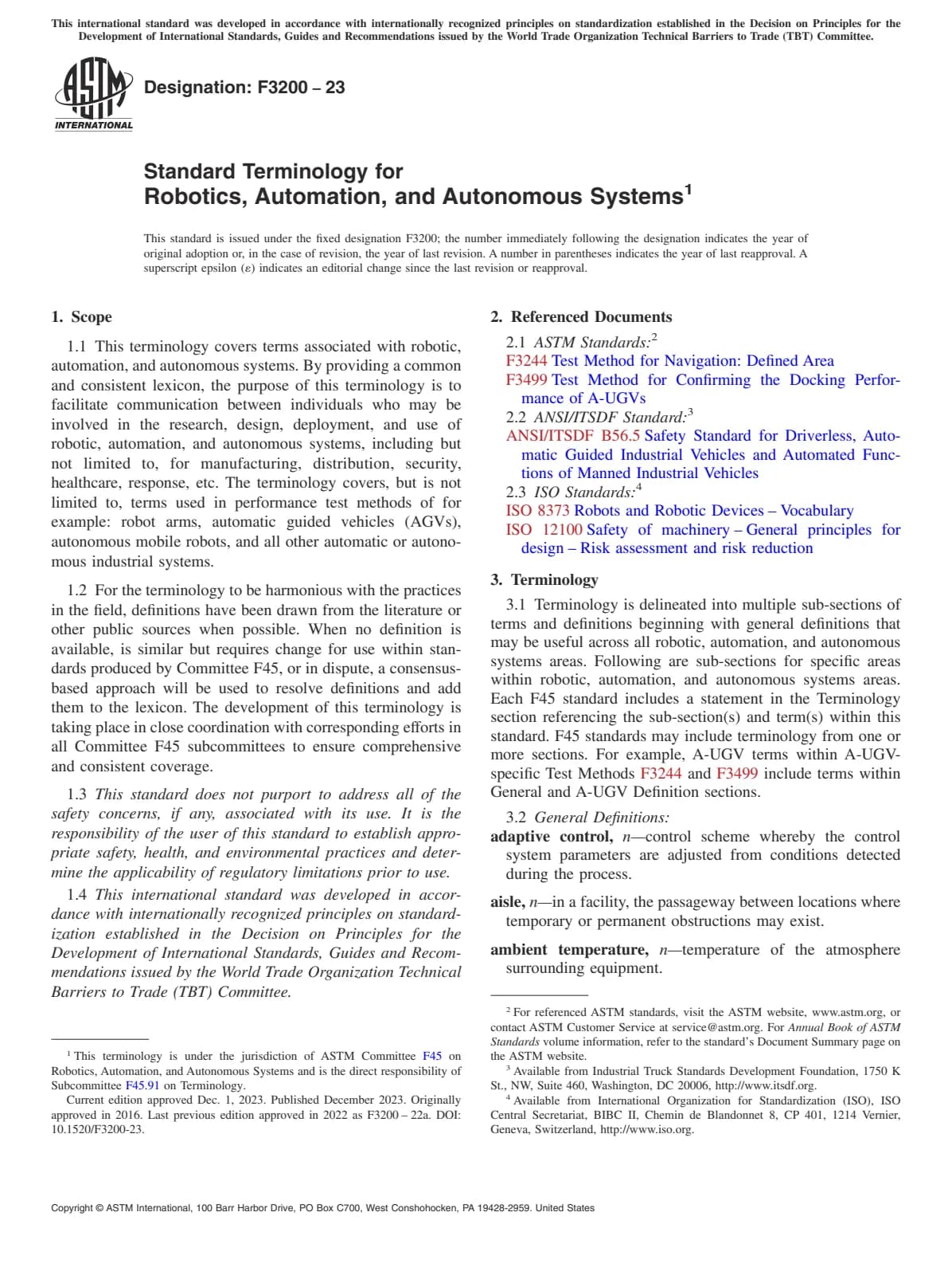 Первая страница стандарта ASTM F3200-23