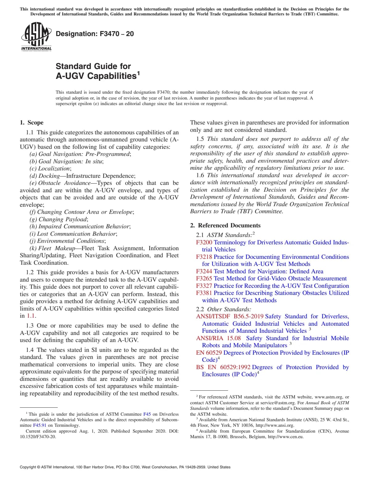 Первая страница стандарта ASTM F3470-20