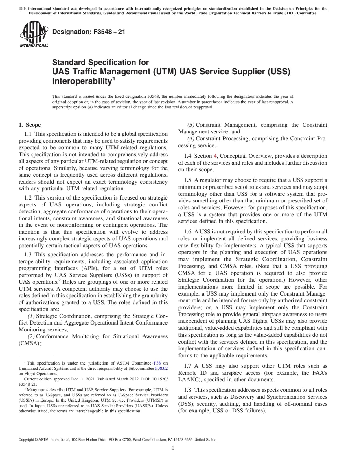 Первая страница стандарта ASTM F3548-21