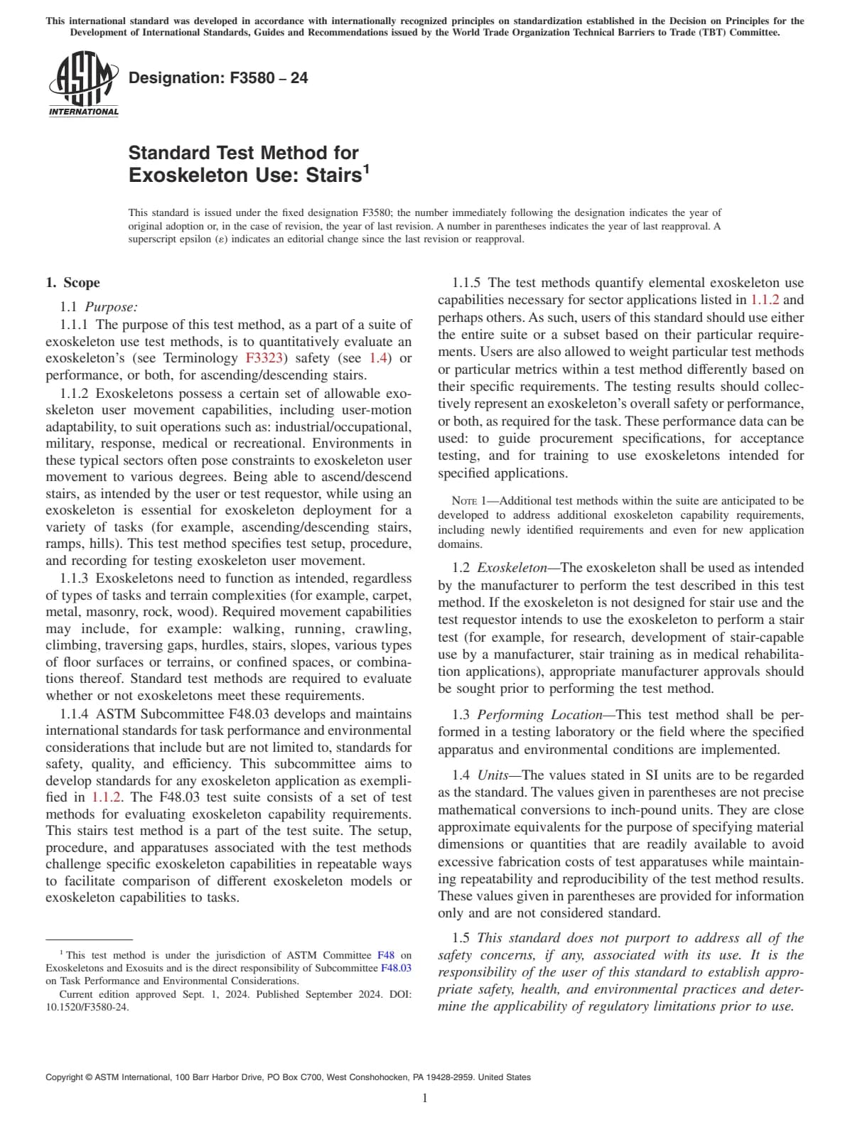 Первая страница стандарта ASTM F3580-24