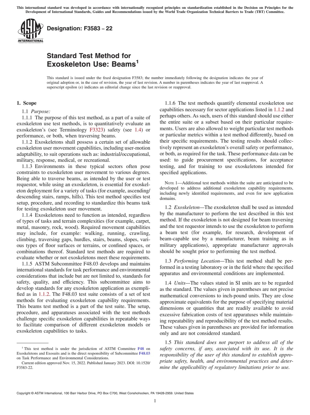 Первая страница стандарта ASTM F3583-22