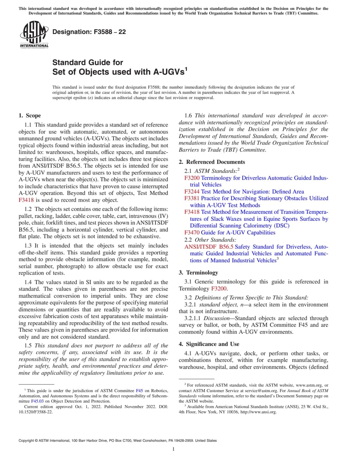 Первая страница стандарта ASTM F3588-22