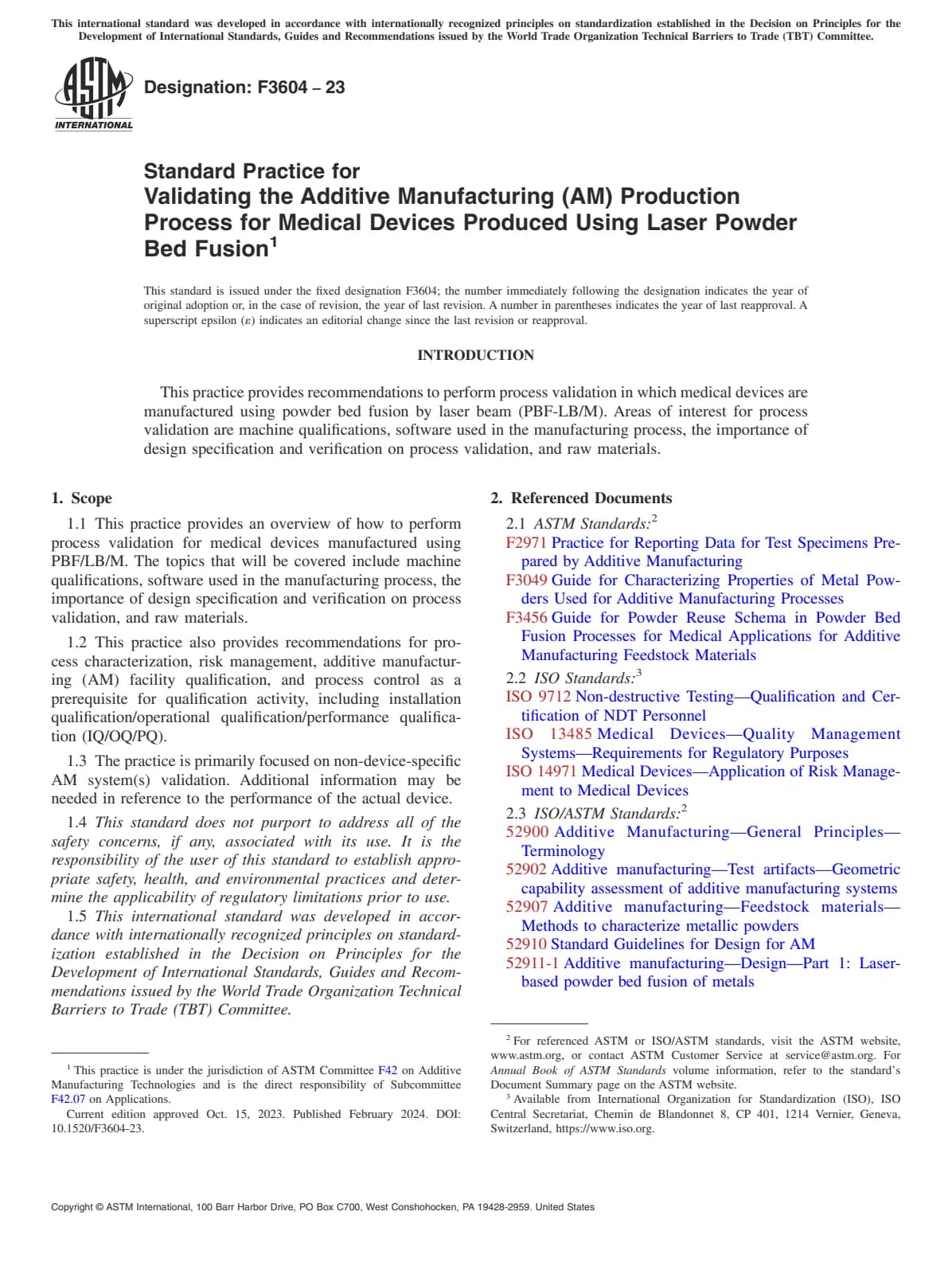 Первая страница стандарта ASTM F3604-23