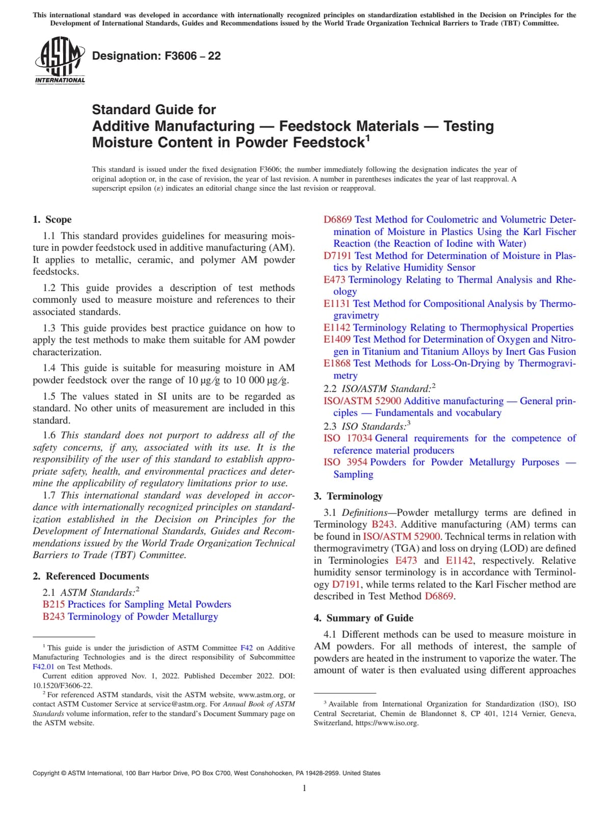 Первая страница стандарта ASTM F3606-22