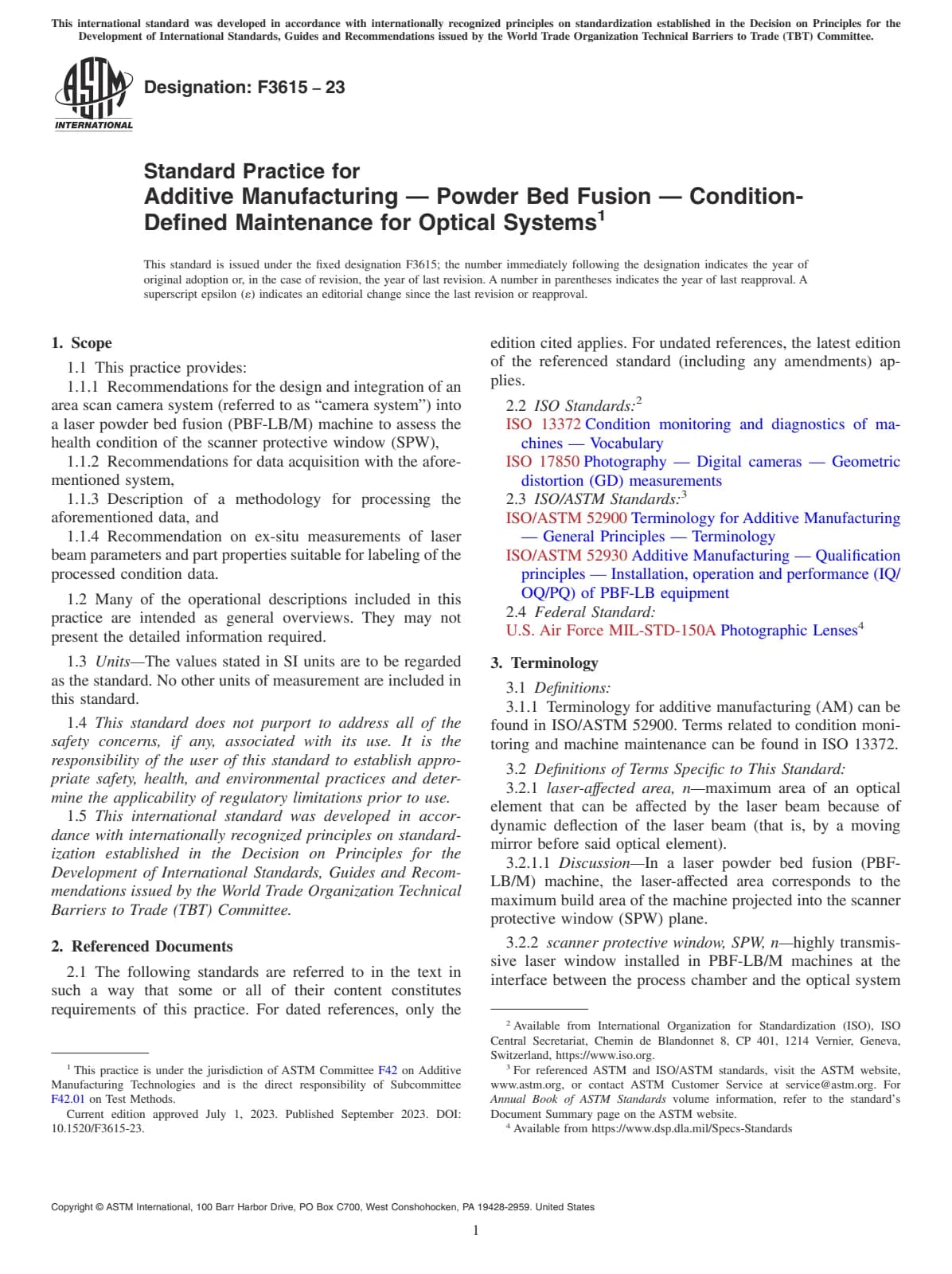 Первая страница стандарта ASTM F3615-23