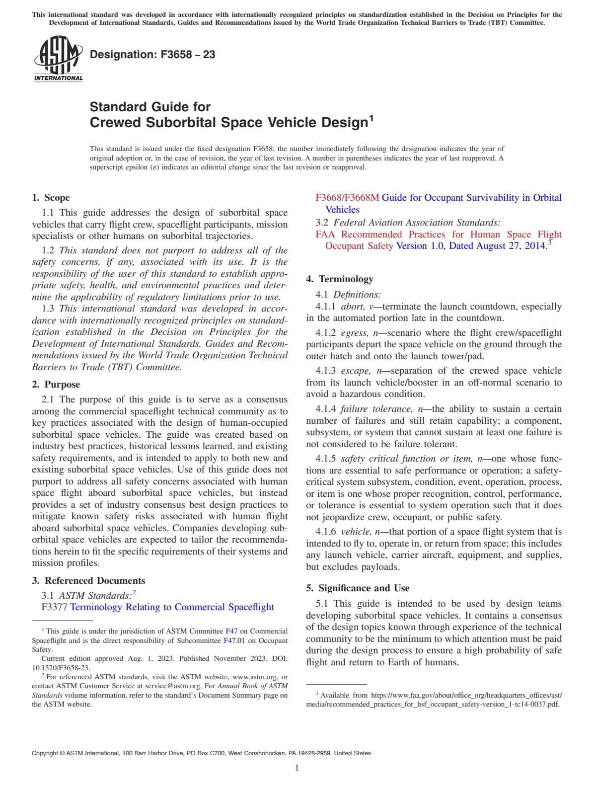 Первая страница стандарта ASTM F3658-23