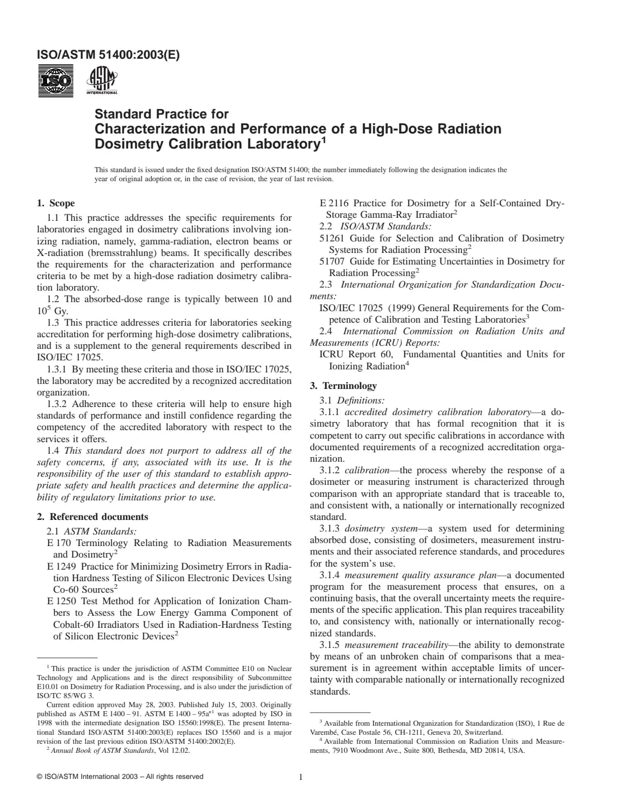 Первая страница стандарта ASTM ISO/ASTM51400-03