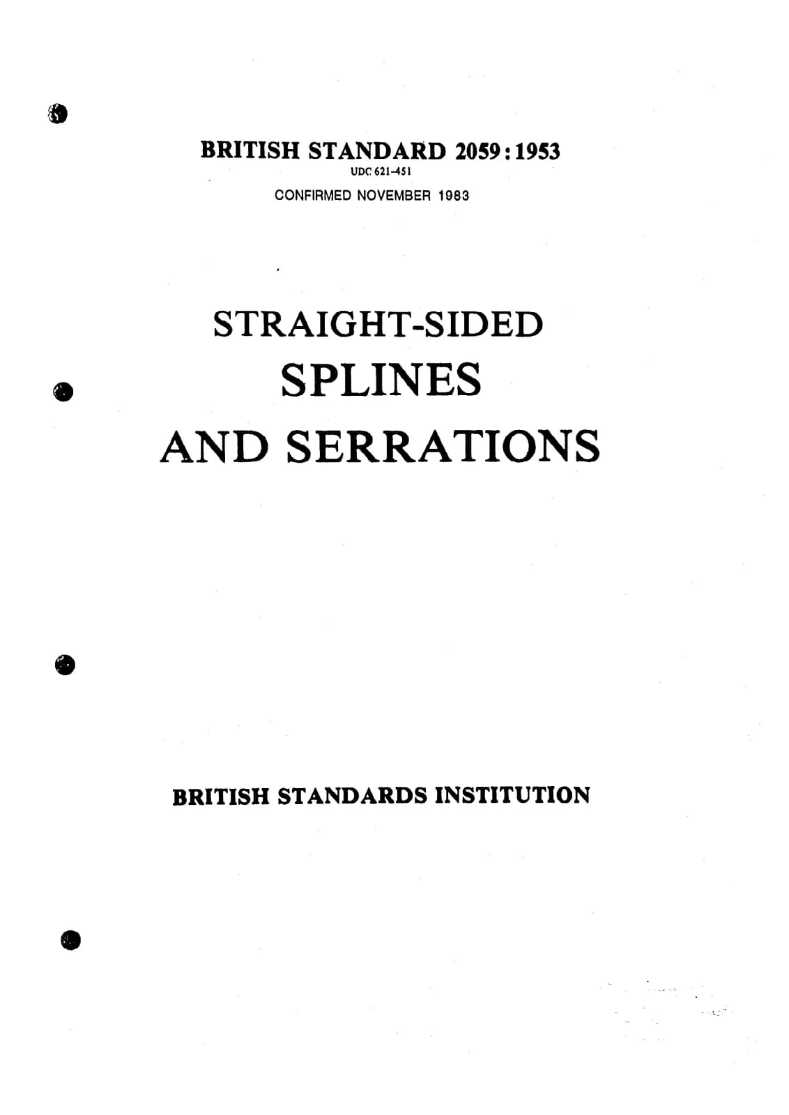 Первая страница стандарта BS 2059:1953