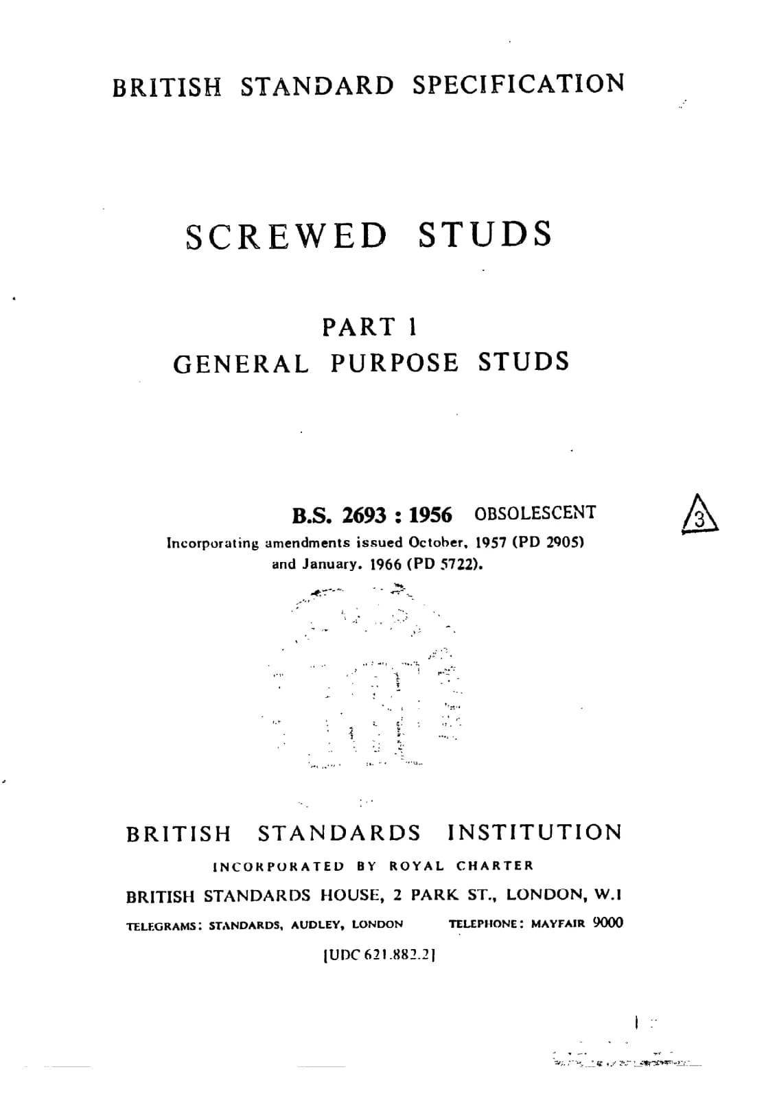 Первая страница стандарта BS 2693-1:1956