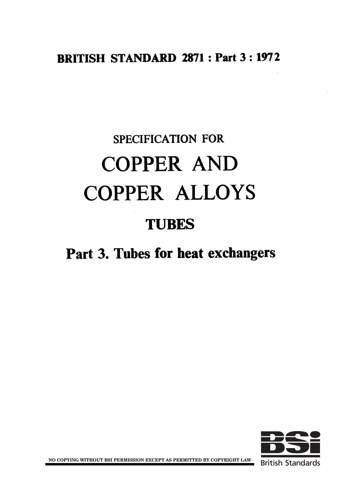 Первая страница стандарта BS 2871-3:1972