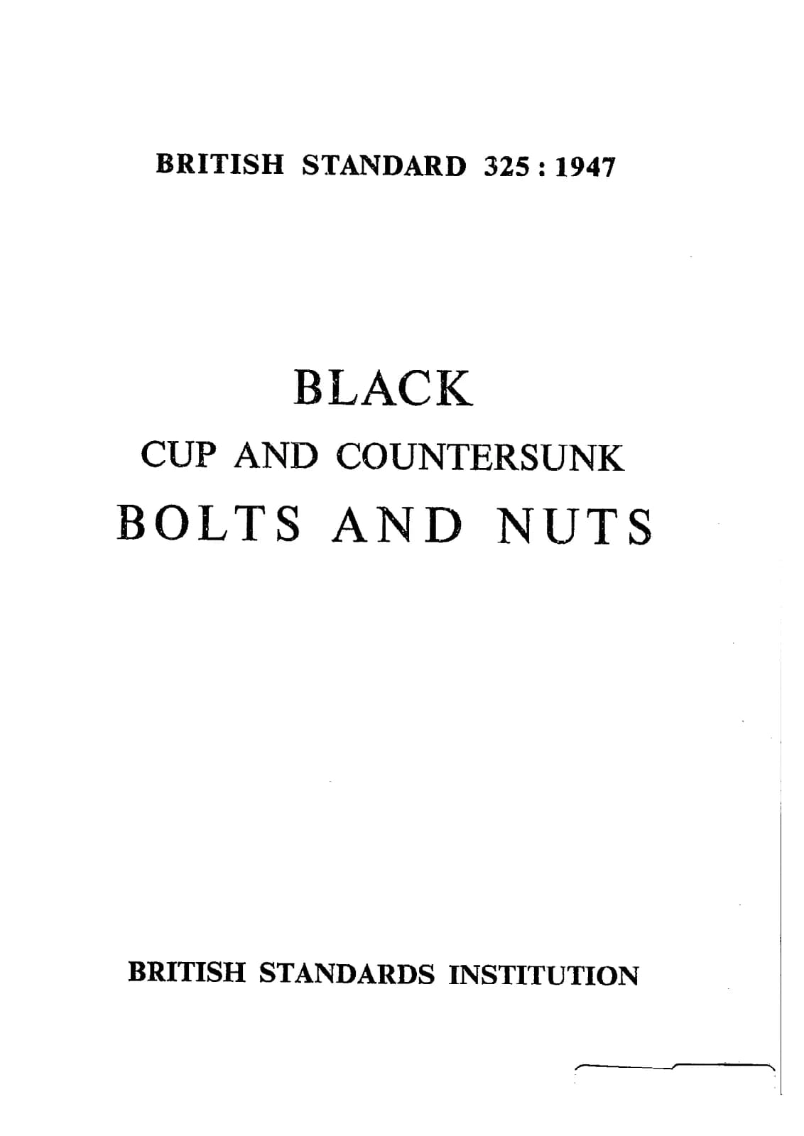 Первая страница стандарта BS 325:1947