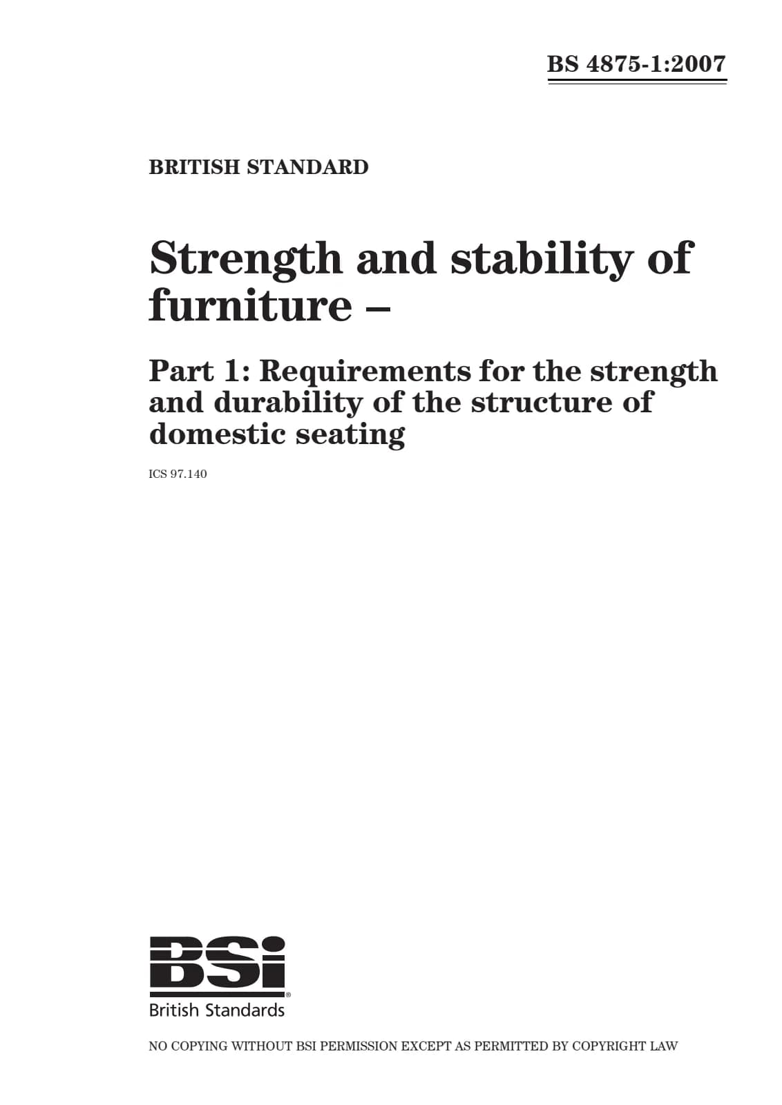 Первая страница стандарта BS 4875-1:2007