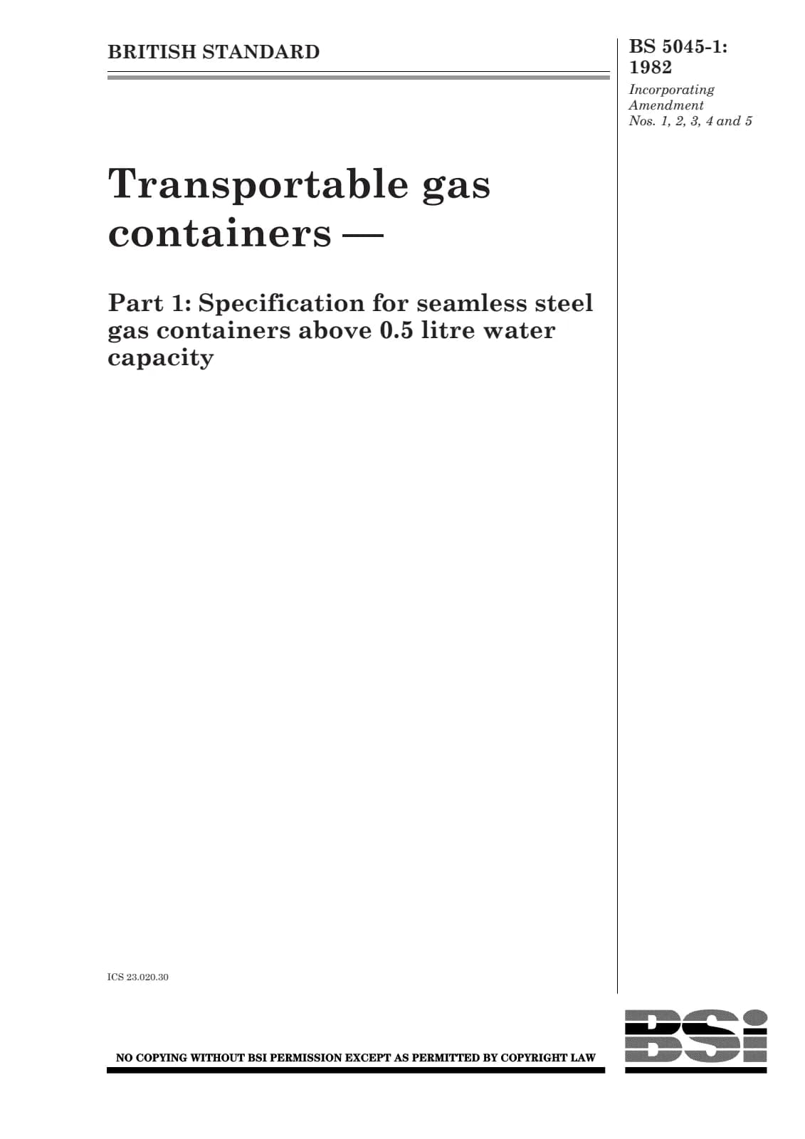 Первая страница стандарта BS 5045-1:1982